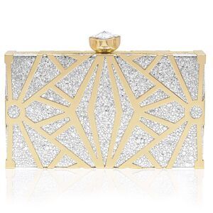 9308 Gold Clutch Purses Metallic Bridal Evening Clutch Bags Evening Formal